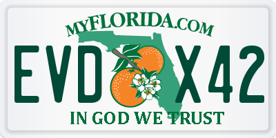 FL license plate EVDX42
