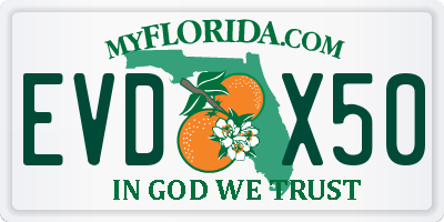 FL license plate EVDX50
