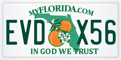 FL license plate EVDX56