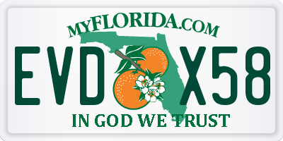 FL license plate EVDX58
