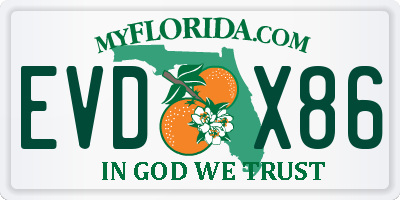 FL license plate EVDX86