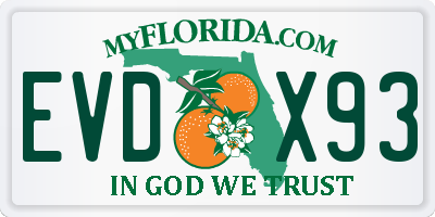 FL license plate EVDX93