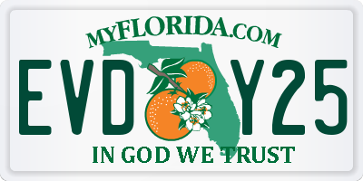 FL license plate EVDY25