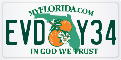 FL license plate EVDY34