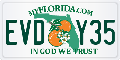 FL license plate EVDY35