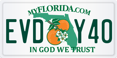 FL license plate EVDY40