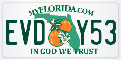 FL license plate EVDY53
