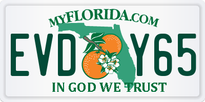 FL license plate EVDY65