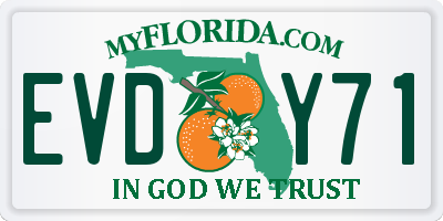 FL license plate EVDY71