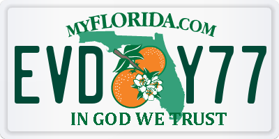 FL license plate EVDY77