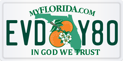 FL license plate EVDY80