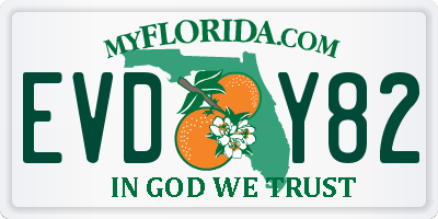 FL license plate EVDY82