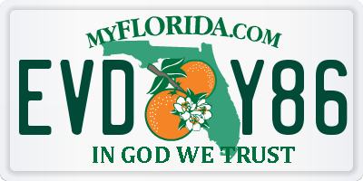 FL license plate EVDY86