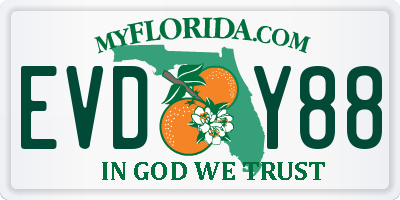 FL license plate EVDY88