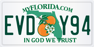 FL license plate EVDY94