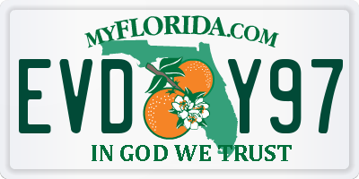 FL license plate EVDY97