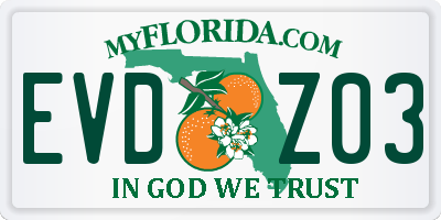 FL license plate EVDZ03