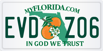FL license plate EVDZ06