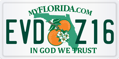 FL license plate EVDZ16