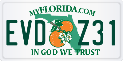 FL license plate EVDZ31