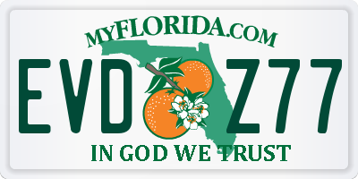 FL license plate EVDZ77