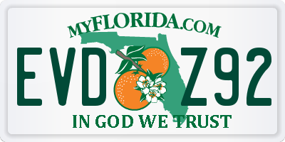 FL license plate EVDZ92
