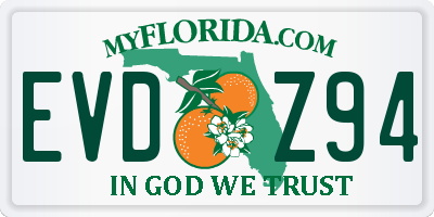 FL license plate EVDZ94