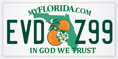 FL license plate EVDZ99