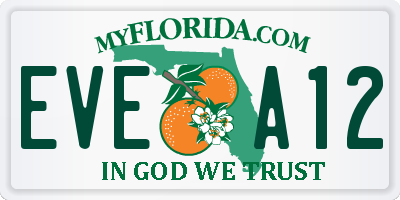 FL license plate EVEA12