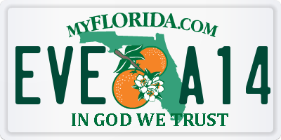 FL license plate EVEA14