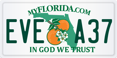 FL license plate EVEA37