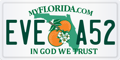 FL license plate EVEA52