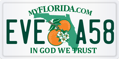 FL license plate EVEA58