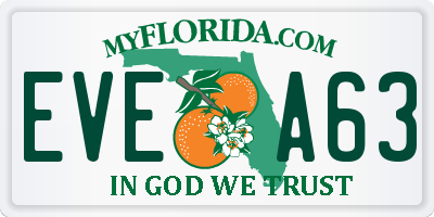 FL license plate EVEA63