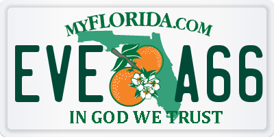 FL license plate EVEA66
