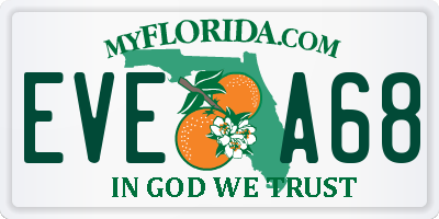 FL license plate EVEA68