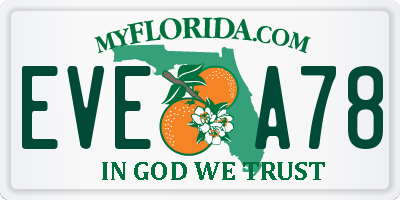 FL license plate EVEA78