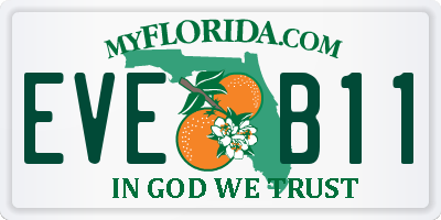 FL license plate EVEB11