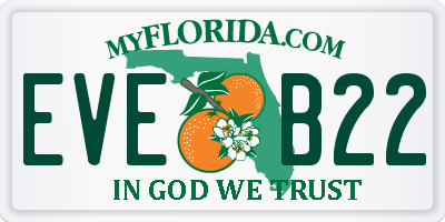 FL license plate EVEB22