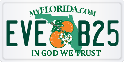 FL license plate EVEB25