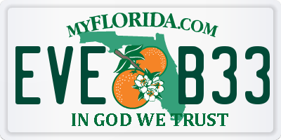 FL license plate EVEB33