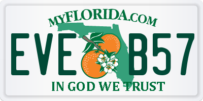 FL license plate EVEB57