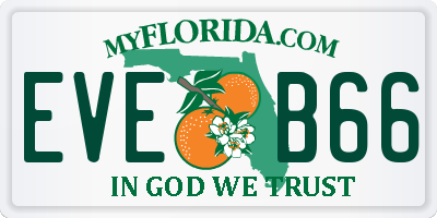 FL license plate EVEB66