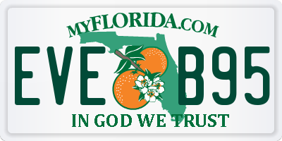 FL license plate EVEB95