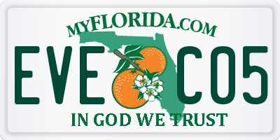 FL license plate EVEC05