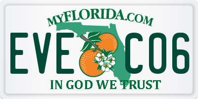 FL license plate EVEC06