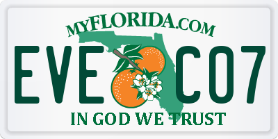 FL license plate EVEC07