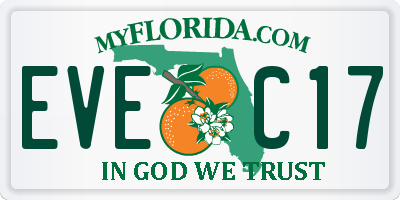 FL license plate EVEC17