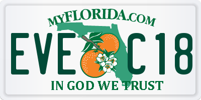 FL license plate EVEC18