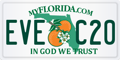 FL license plate EVEC20